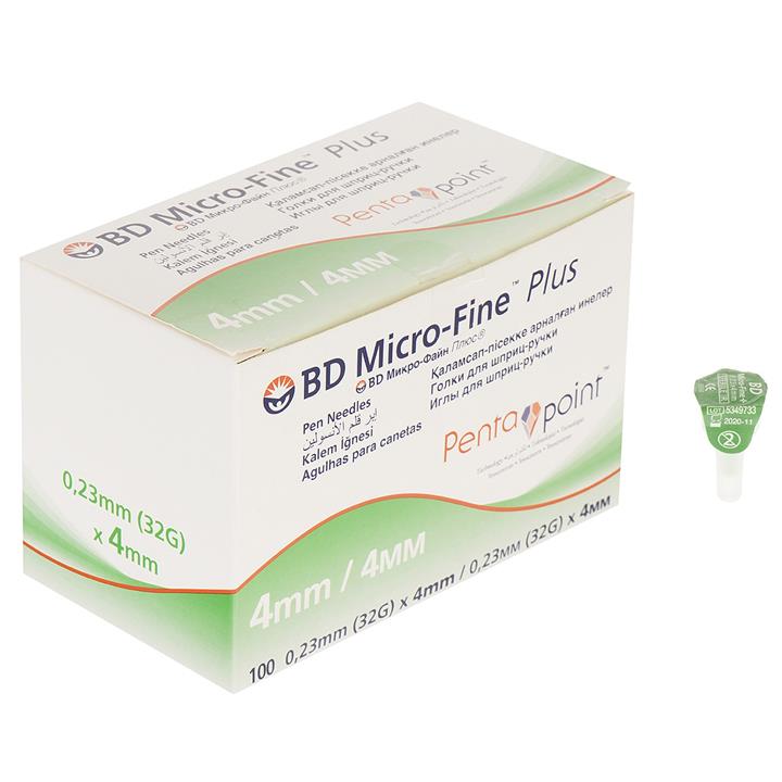 سوزن قلم انسولین بی دی مدل Micro-Fine سایز 4 میلی‌متر 100 عددی BD Micro-Fine Insulin Pen Needles 4 mm